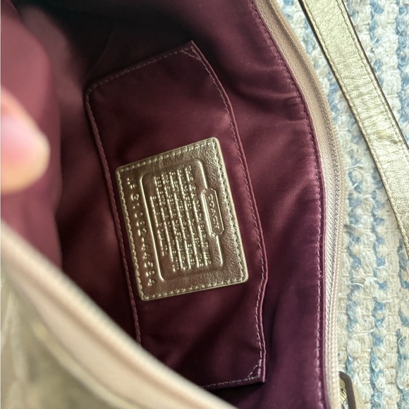 Coach Mia Signature Khaki Gold Lurex Top Handle Purse - NWOT - Picture 3 of 5